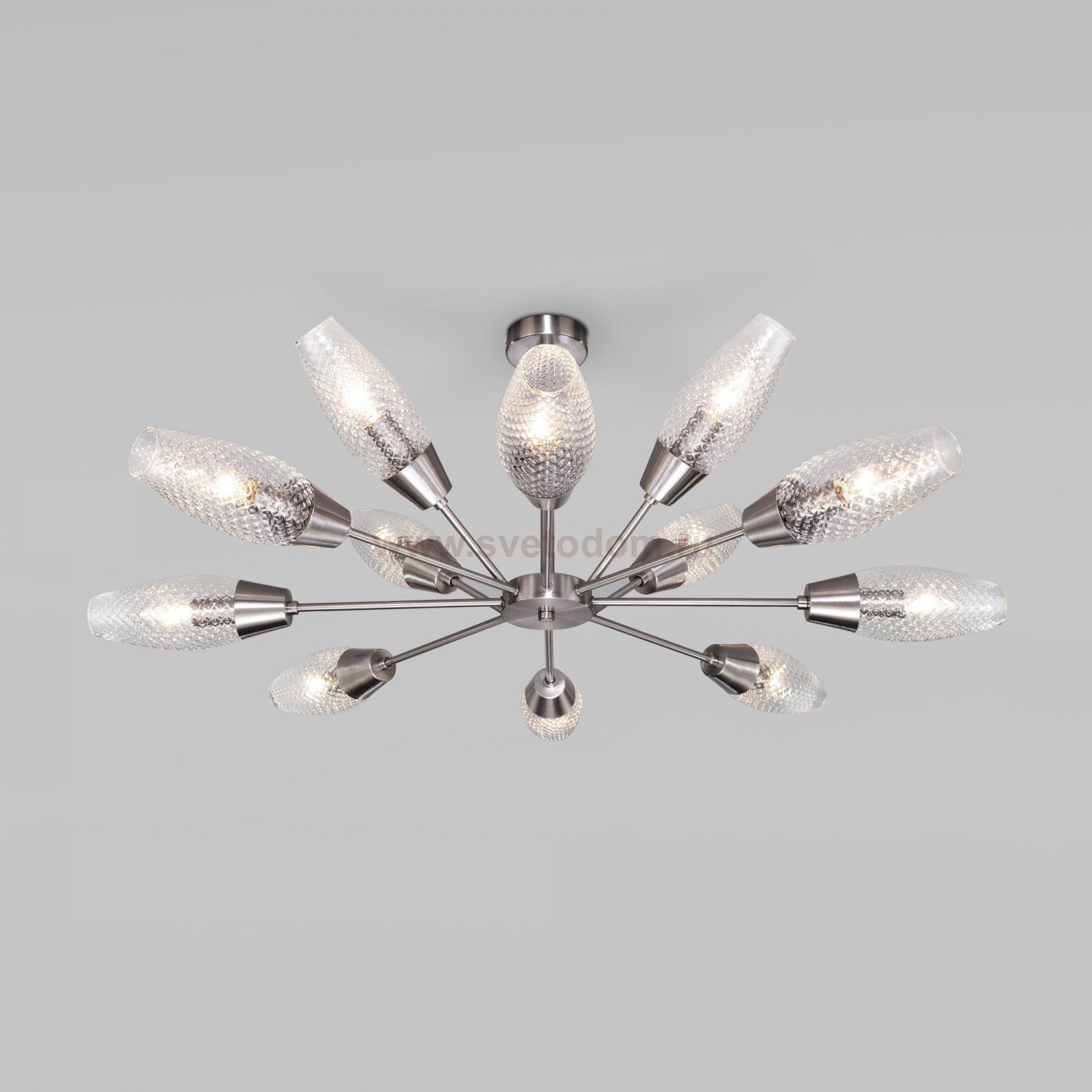 Потолочная люстра с плафонами 60140/12 сатин-никель Eurosvet Thalia