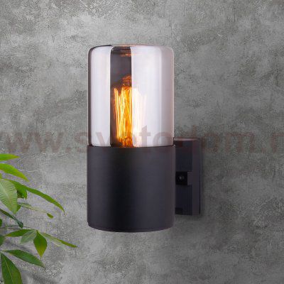 Уличный настенный светильник Roil чёрный/дымчатый плафон IP54 35125/U Elektrostandard