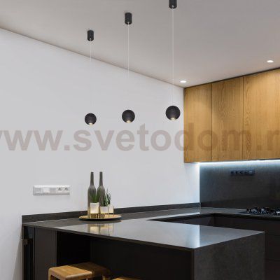 Подвесной светодиодный светильник 50215/1 LED черный Elektrostandard