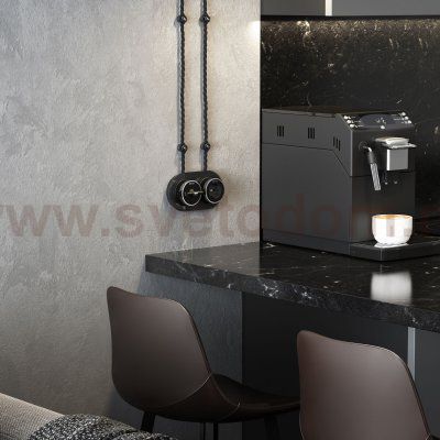 Переключатель одноклавишный Vintage (черный матовый/хром) Werkel W5812051