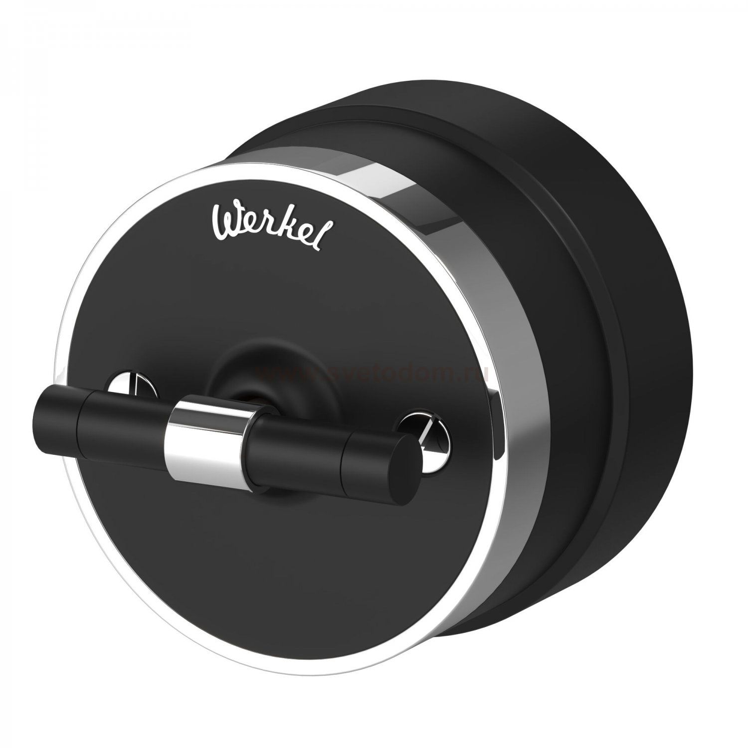 Переключатель одноклавишный Vintage (черный матовый/хром) Werkel W5812051