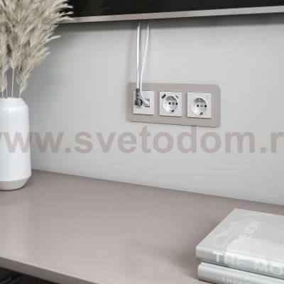 Розетка ТВ+Ethernet RJ-45 6 cat.(белый) Werkel W1181301