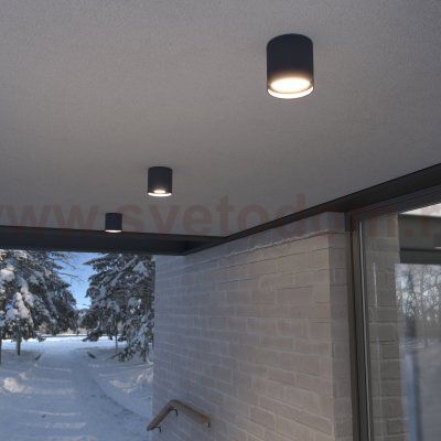 Уличный потолочный светильник Light LED 2104 IP54 35130/H черный Elektrostandard