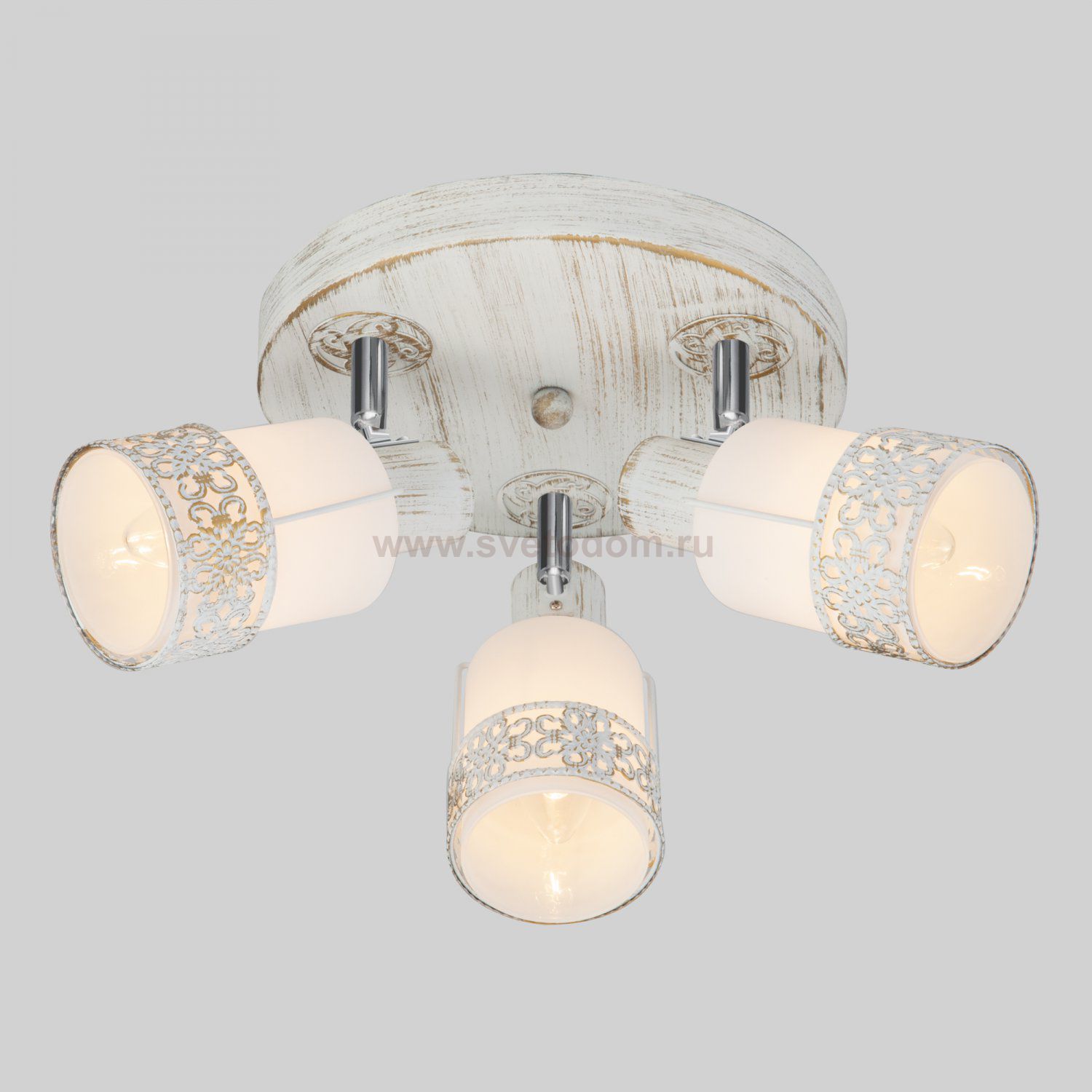 Потолочный светильник Eurosvet Silvia 20026/3 белый с золотом/хром