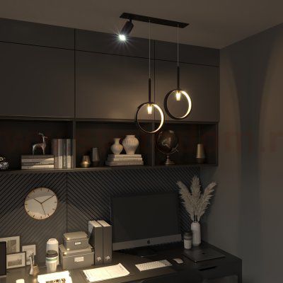 Подвесной светодиодный светильник с пультом управления 90249/3 черный Eurosvet Verge