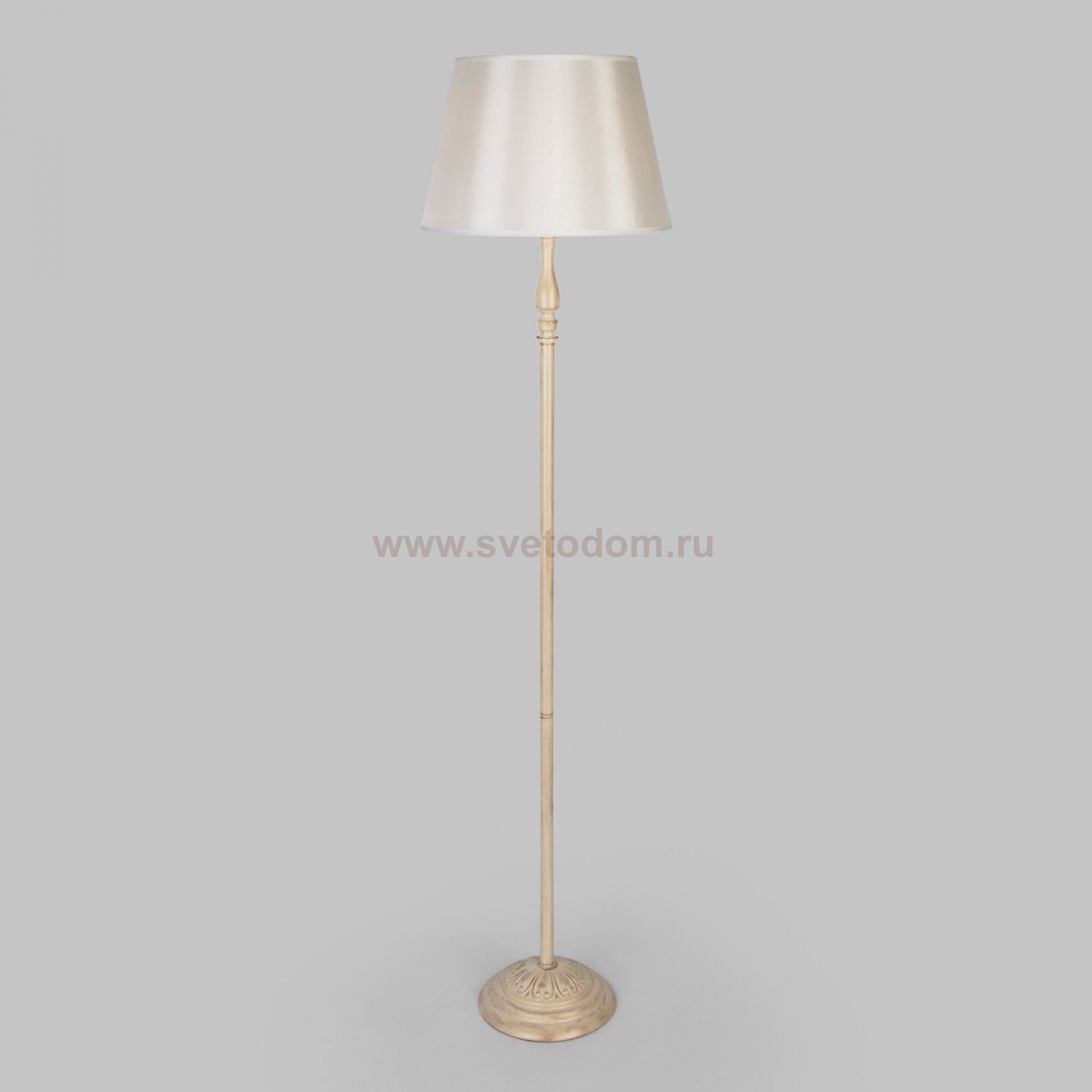 Торшер классический с абажуром 01088/1 белый с золотом Eurosvet