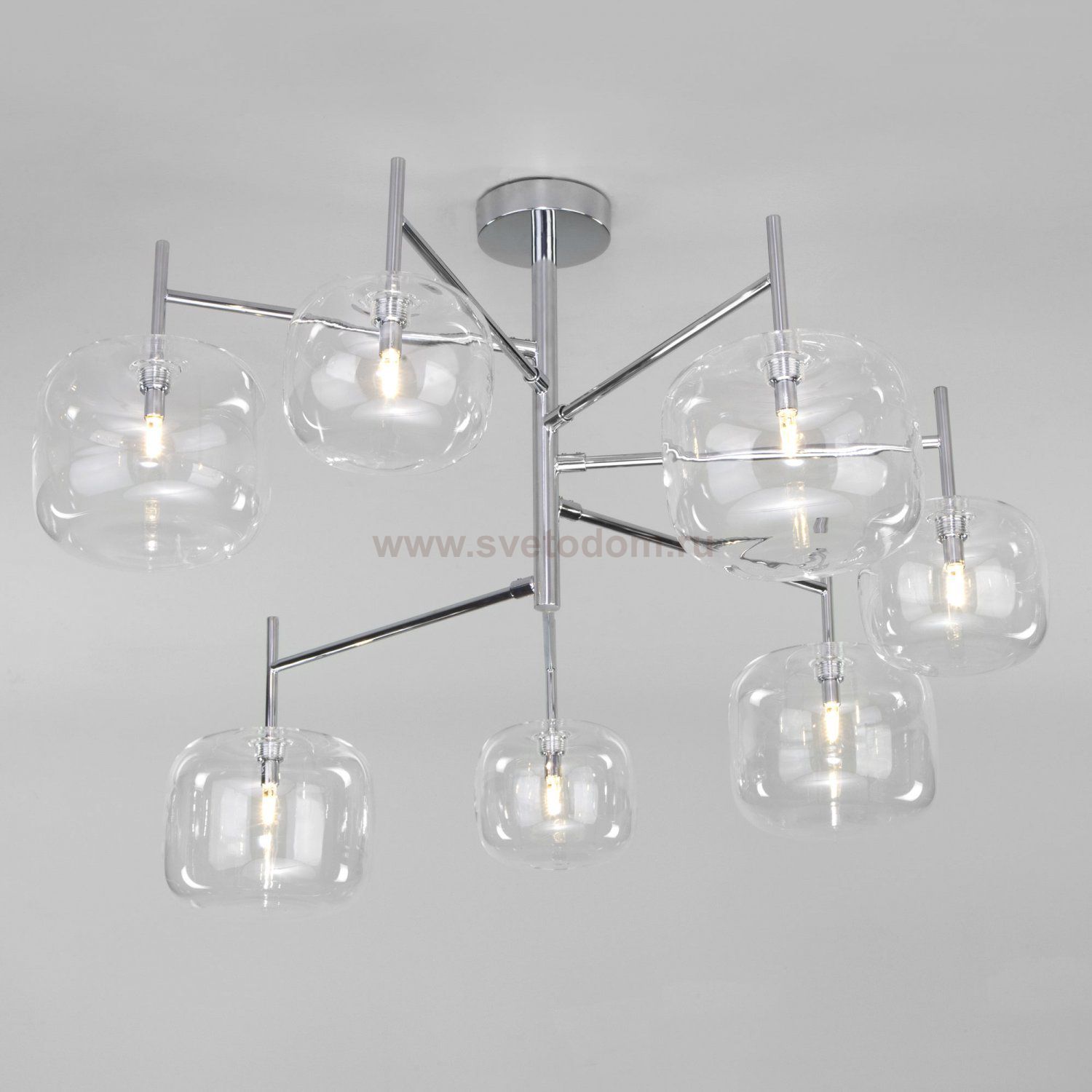 Потолочная люстра со стеклянными плафонами 70128/7 хром Eurosvet