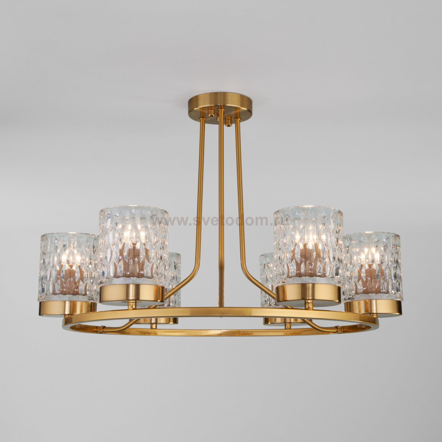 Потолочная люстра со стеклянными плафонами 60127/6 латунь Eurosvet