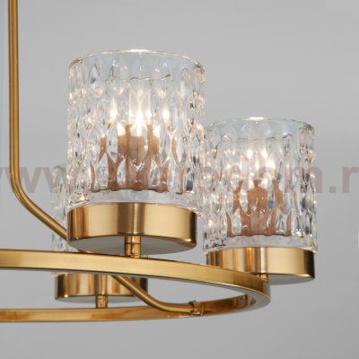 Потолочная люстра со стеклянными плафонами 60127/6 латунь Eurosvet