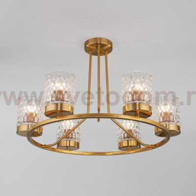 Потолочная люстра со стеклянными плафонами 60127/6 латунь Eurosvet