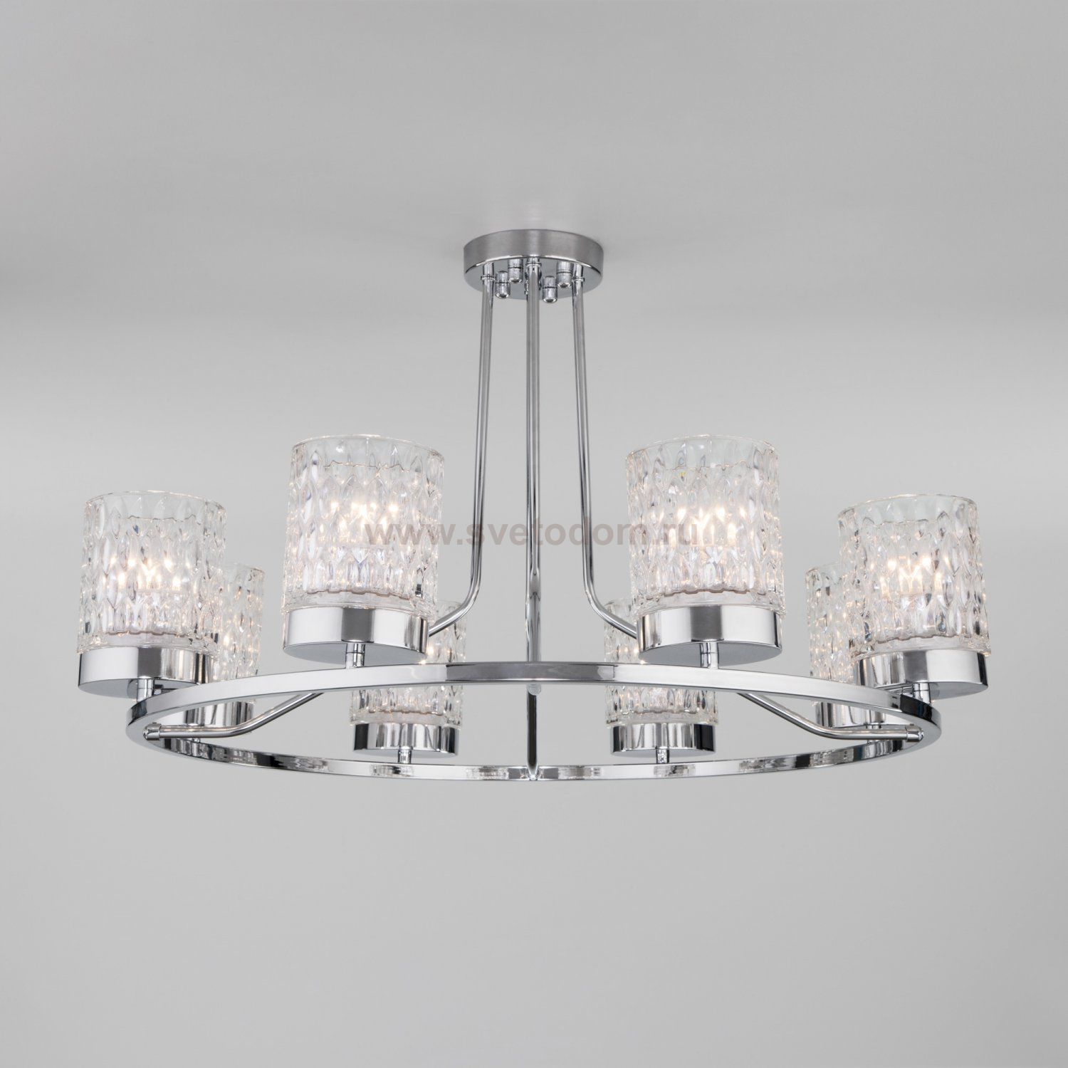 Потолочная люстра со стеклянными плафонами 60127/8 хром Eurosvet