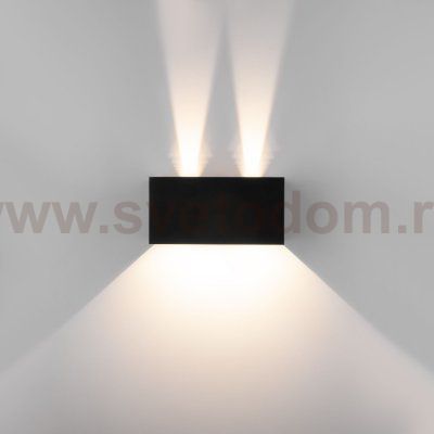 Уличный настенный светодиодный светильник WINNER DOUBLE LED IP54 35137/W черный Elektrostandard