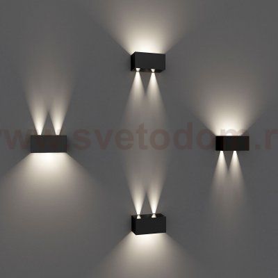 Уличный настенный светодиодный светильник WINNER DOUBLE LED IP54 35137/W черный Elektrostandard