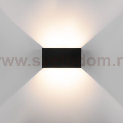 Уличный настенный светодиодный светильник WINNER DOUBLE LED IP54 35137/W черный Elektrostandard
