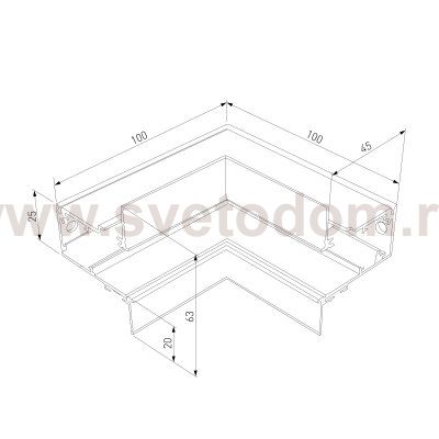 Коннектор угловой внутренний для встраиваемого шинопровода Slim Magnetic 85093/00 Elektrostandard