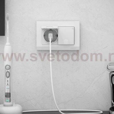 Розетка двойная влагозащ. с зазем. с защит. крышками и шторками (белый) Werkel W1172201