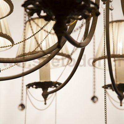 Подвесная люстра с абажурами 10149/8 античная бронза/прозрачный хрусталь Eurosvet