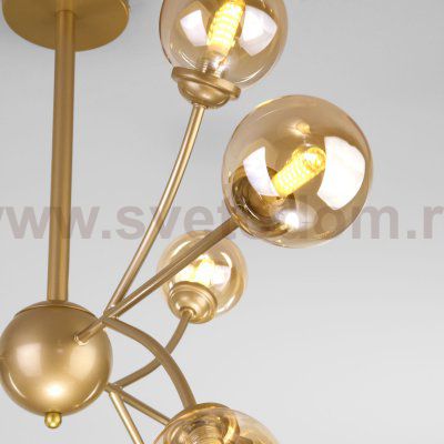 Потолочная люстра со стеклянными плафонами 30179 матовое золото Eurosvet