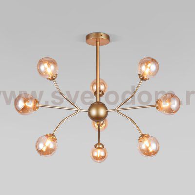 Потолочная люстра со стеклянными плафонами 30179 матовое золото Eurosvet