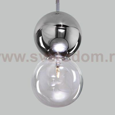 Подвесной светильник со стеклянным плафоном 50091/1 хром/дымчатый Eurosvet