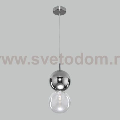 Подвесной светильник со стеклянным плафоном 50091/1 хром/дымчатый Eurosvet