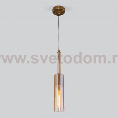 Подвесной светильник со стеклянным плафоном 50226/1 янтарный Eurosvet