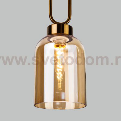 Подвесной светильник со стеклянным плафоном 50229/1 янтарный Eurosvet