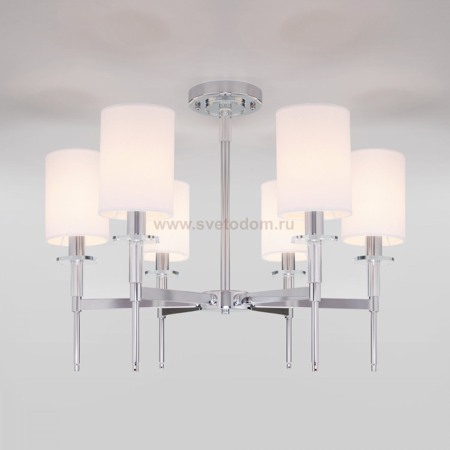 Классическая люстра с абажурами 60132/6 хром Eurosvet