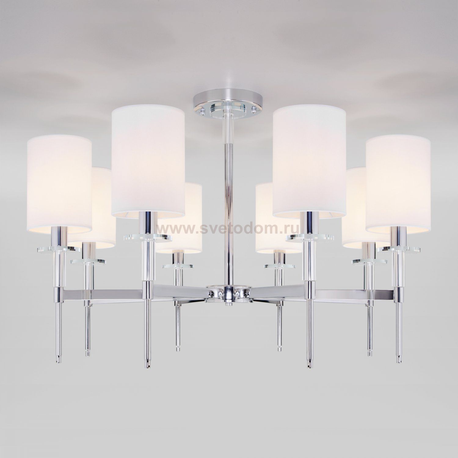 Потолочная люстра с абажурами 60132/8 хром Eurosvet