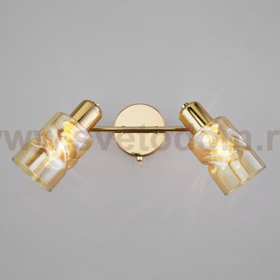 Настенный светильник с поворотными плафонами 20120/2 золото Eurosvet