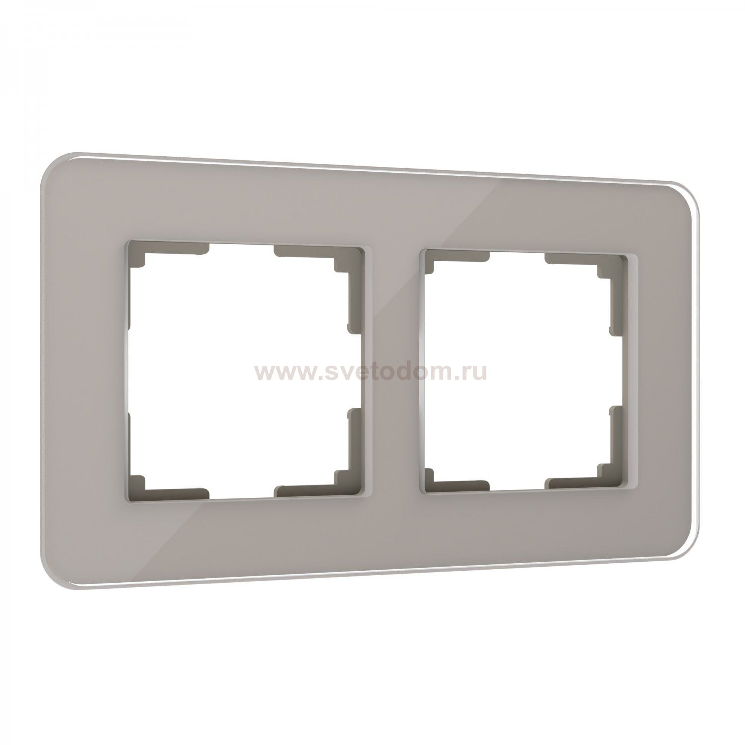 Рамка на 2 поста Elite (дымчатый, стекло) Werkel W0022417