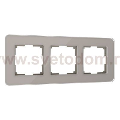 Рамка на 3 поста Elite (дымчатый, стекло) Werkel W0032417