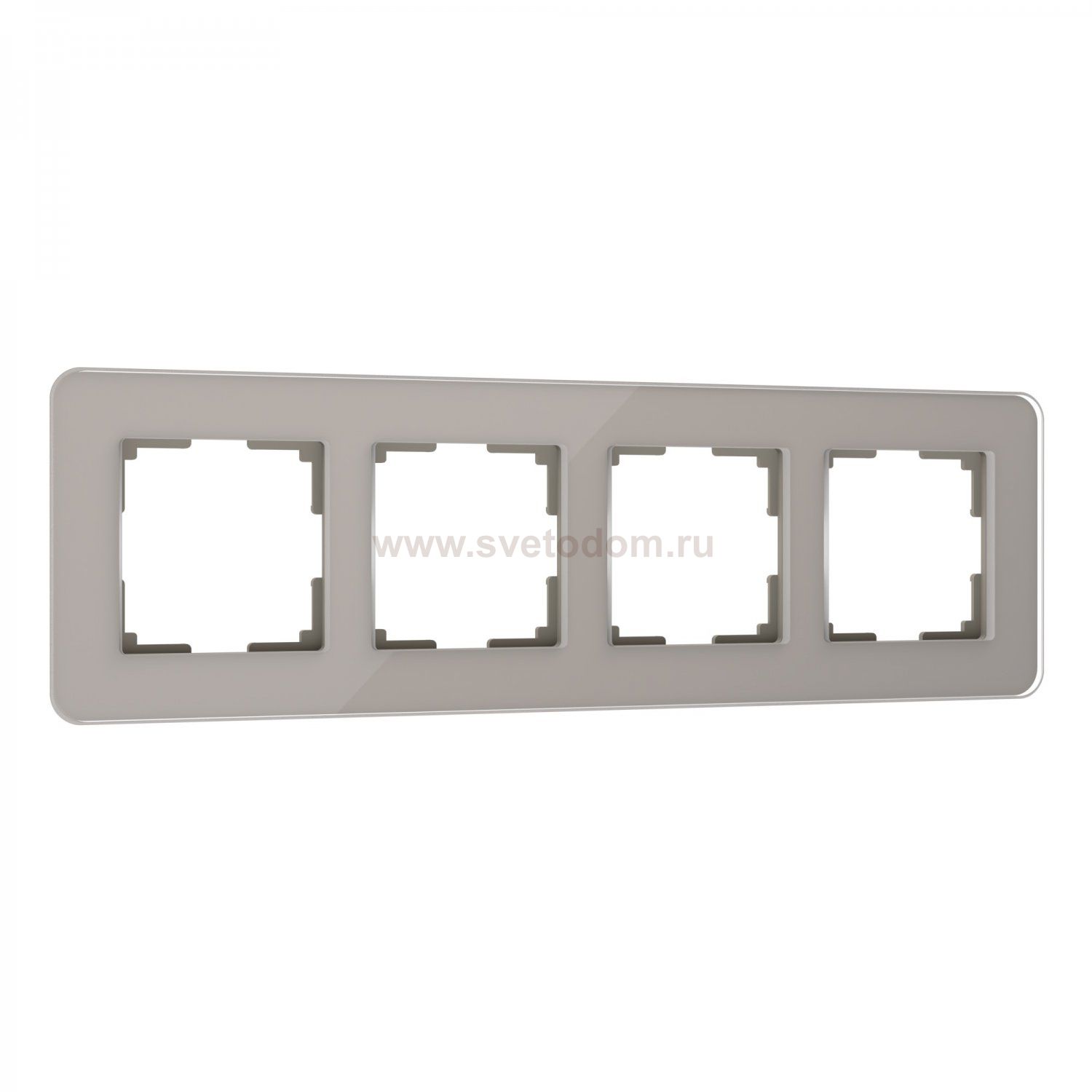 Рамка на 4 поста Elite (дымчатый, стекло) Werkel W0042417