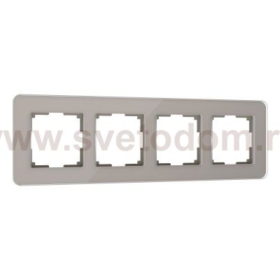 Рамка на 4 поста Elite (дымчатый, стекло) Werkel W0042417