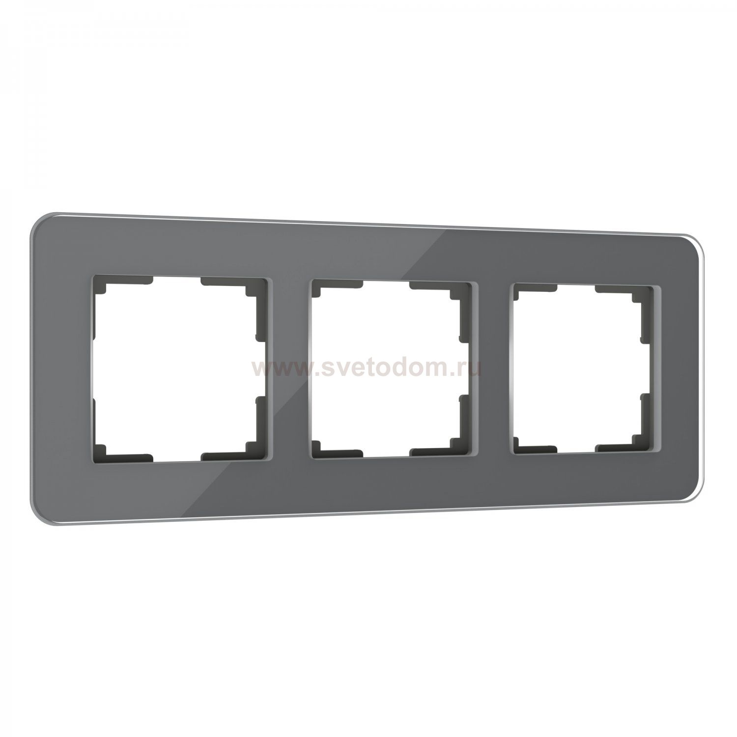 Рамка на 3 поста Elite (графит, стекло) Werkel W0032440
