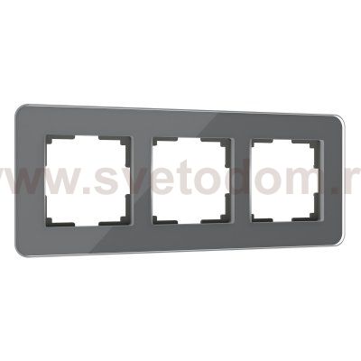 Рамка на 3 поста Elite (графит, стекло) Werkel W0032440