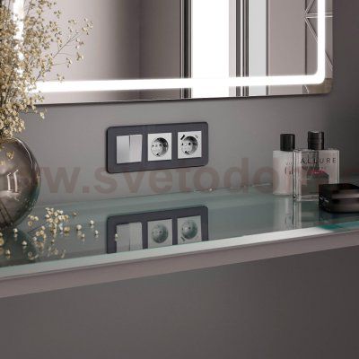 Рамка на 3 поста Elite (графит, стекло) Werkel W0032440
