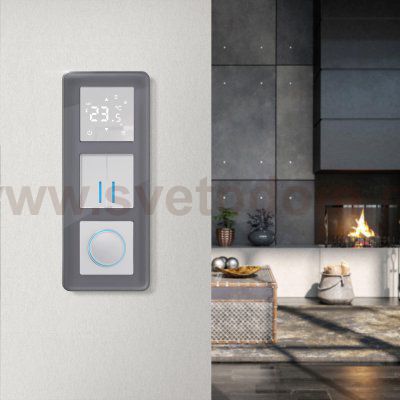 Рамка на 3 поста Elite (графит, стекло) Werkel W0032440