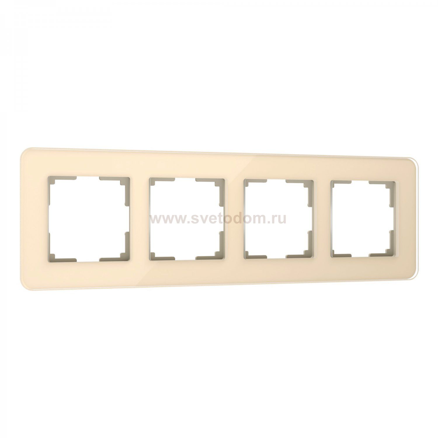 Рамка на 4 поста Elite (айвори, стекло) Werkel W0042443