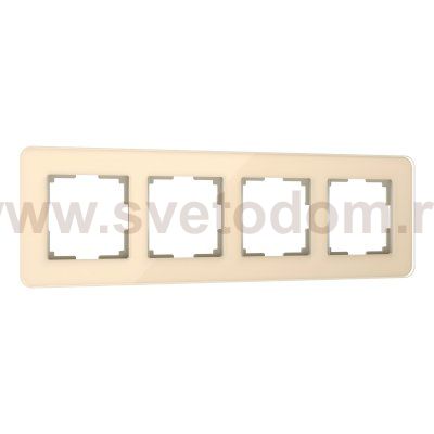 Рамка на 4 поста Elite (айвори, стекло) Werkel W0042443