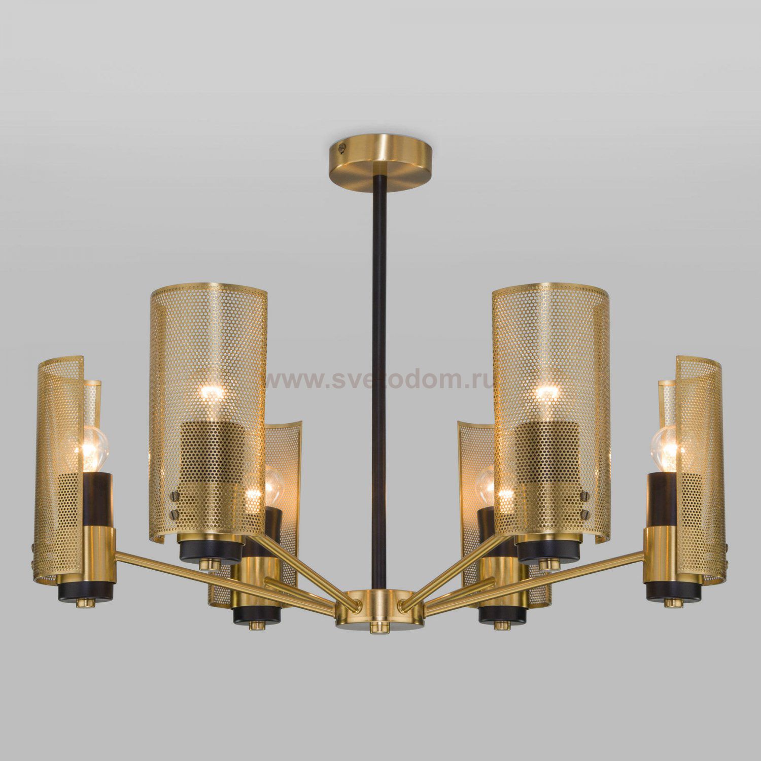 Потолочная люстра с металлическими плафонами 70139/6 латунь Eurosvet