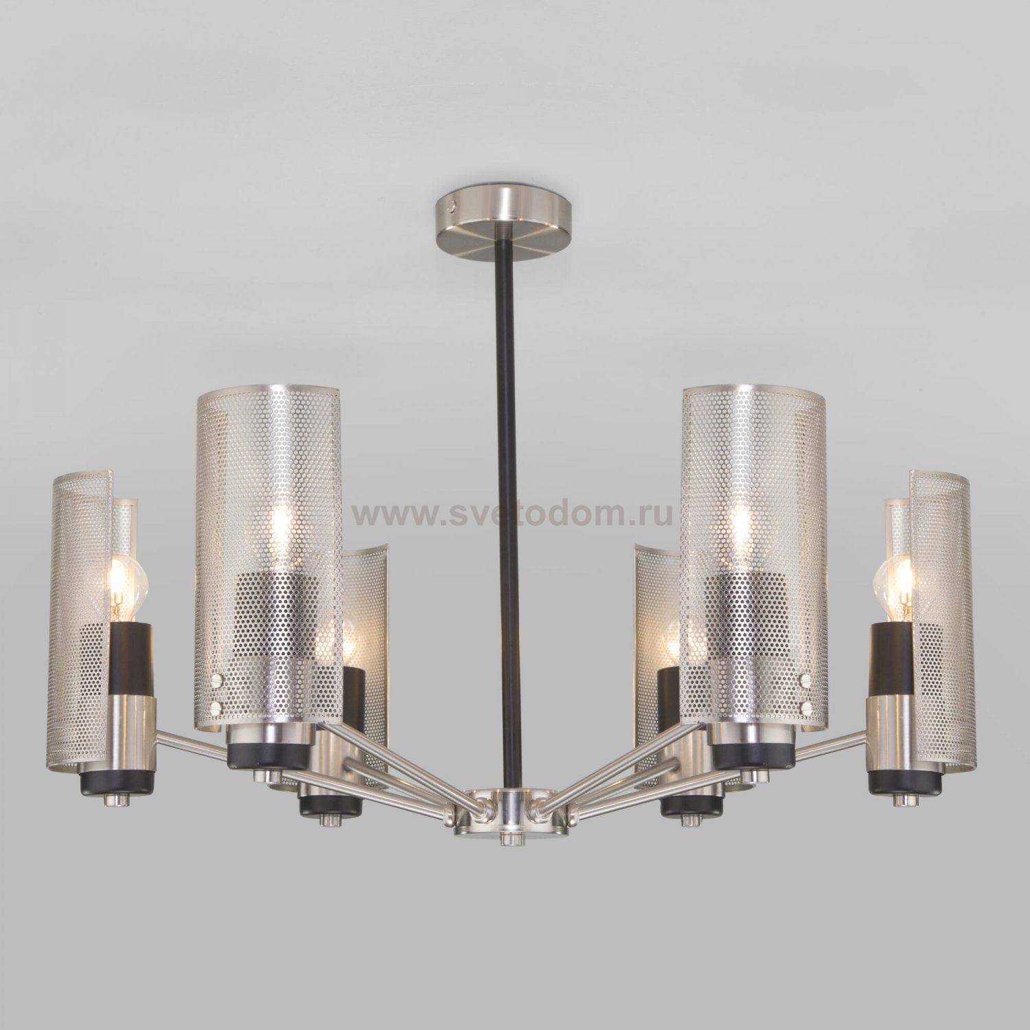 Потолочная люстра в стиле лофт 70139/6 никель Eurosvet