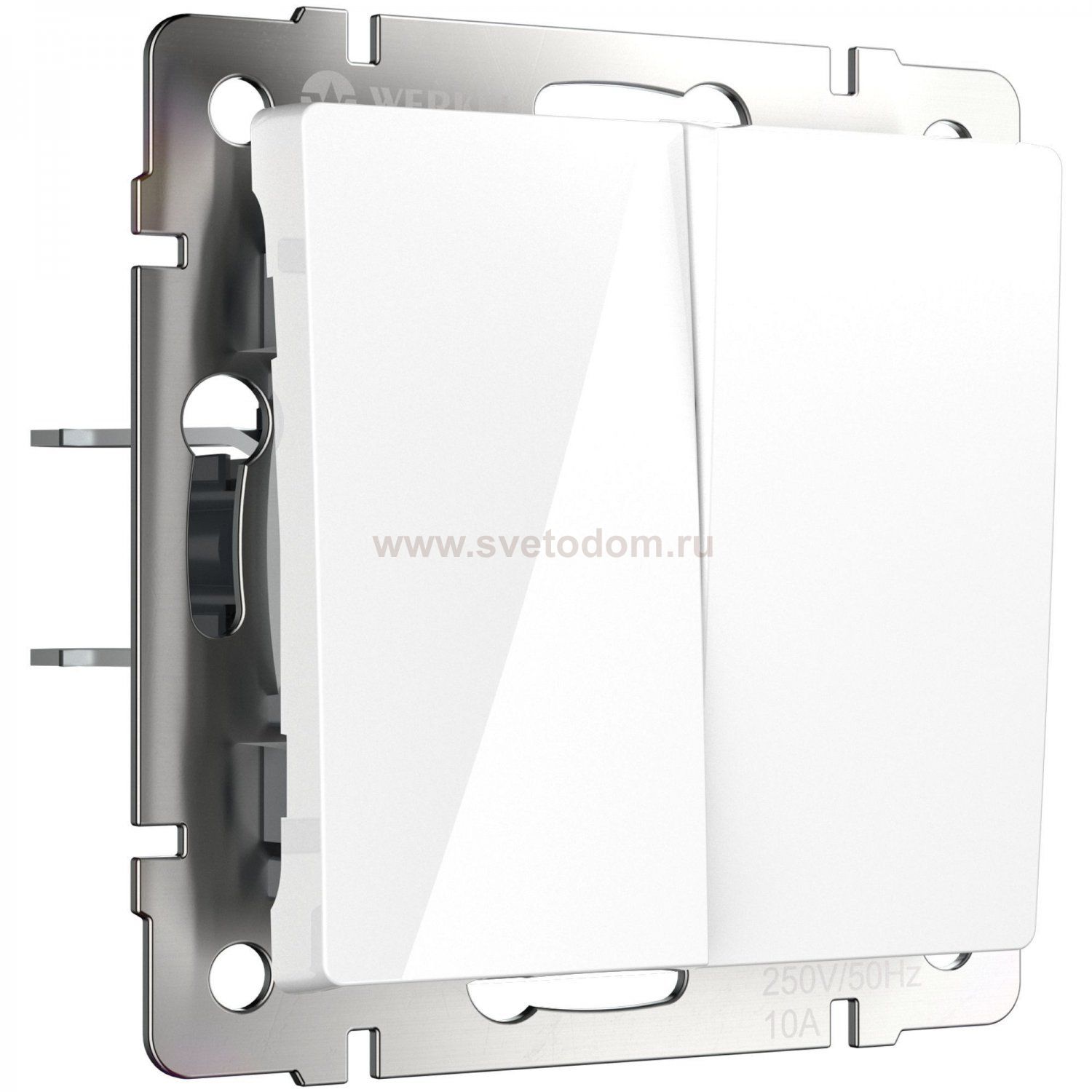 Перекрестный выключатель двухклавишный (белый) Werkel W1123001