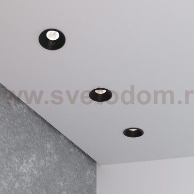Встраиваемый светодиодный светильник черный 25028/LED Elektrostandard