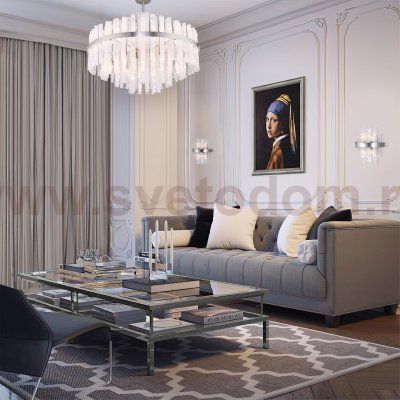 Потолочная люстра умный дом 367/12 Smart никель Bogates Hollis