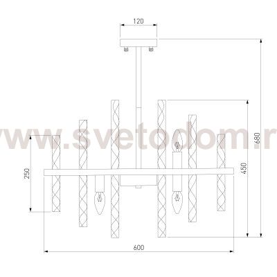 Потолочная люстра умный дом 368/9 Smart латунь Bogates Hollis