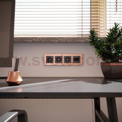 Рамка на 4 поста Aluminium (бронза) Werkel W0041712