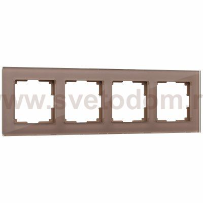 Рамка на 4 поста Favorit (латте, стекло) Werkel W0041142