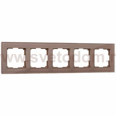 Рамка на 5 постов Favorit (латте, стекло) Werkel W0051142