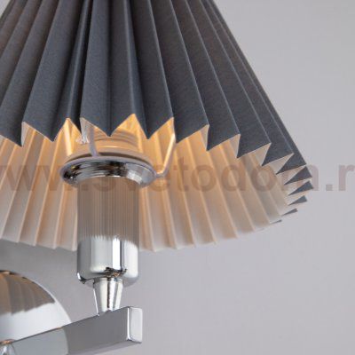 Настенный светильник с декоративным абажуром 60136/1 хром/графит Eurosvet Peony